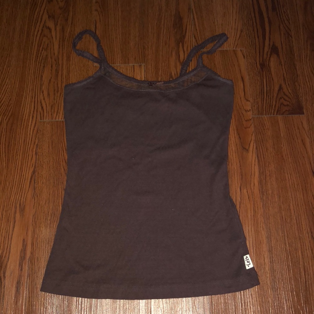 brown tank with sheer detail